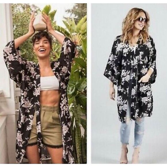 Spiritual Gangster Maya Black Floral Cardigan OS - Picture 1 of 5